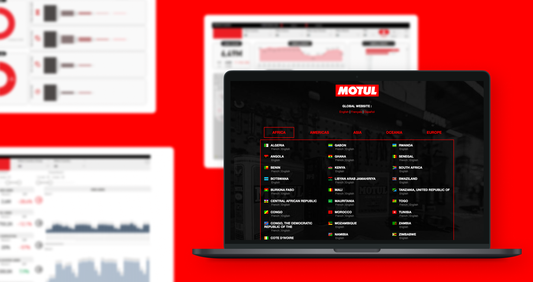 Web analytics and dashboards in PowerBI for Motul